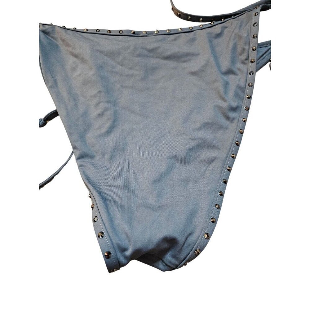 New with Tags SKIMS RHINESTONE SWIM BIKINI TIE BOTTOMS IN GUNMETAL XL - Picture 11 of 12